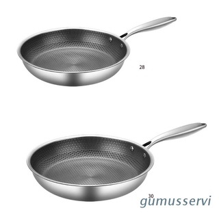 GUMU Stainless Steel Material Frying Pan Non-stick Pot Cookware 2 Sizes Choose Pots (1)