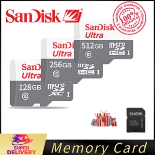 SANDISK Original Memory Card 64GB 128GB 256GB 512GB 100MB/S Micro SD Card White Gray+Free Adaper