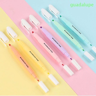 GUADALUPE12 6Pcs/Set Double Head Stationery Highlighter Pen Fluorescent Pen Markers Pastel Drawing Pen Office Supplies School Supplies Student Supplies DIY Drawing Kids Markers Pen