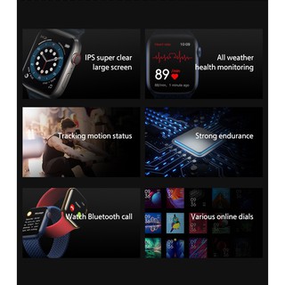 Smart Watch T500+ Plus/Pro más reciente serie 6 1.75 pulgadas pantalla completa Bluetooth llamada smartwatch pantalla táctil música 44 mm podómetro deporte Tracker corazón con papel pintado DIY Hiwach (5)
