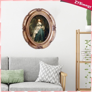 marco de fotos ovalado barroco vintage antiguo de la pared de la pared de resina decoración adornada textura marco de imagen para decoración del hogar (3)