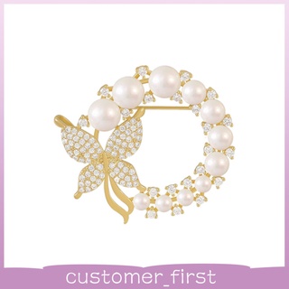 [cliente] broche de mariposa con diamantes de imitación para mujer, boda, perla, joyería, regalo