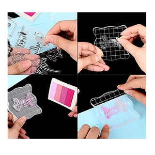 [Facaishu] Clear Acrylic Blocks Square Stamp Blocks for Scrapbooking Crafts 5x5cm