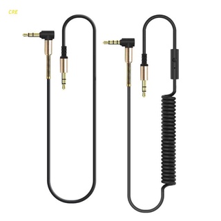 Cable De resorte Aux cre con micrófono chapado en oro Jack De 3.5mm/cable De audio De 90 grados