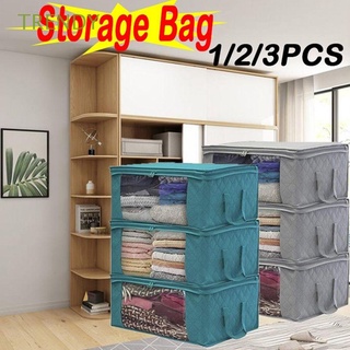 1/2/3pcs portátil plegable capacidad organizador de ropa armario bolsas de almacenamiento suministros para el hogar manta dormitorio hogar y vida anti-polvo/multicolor