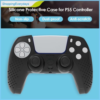 (ShoppingEverydays) Funda protectora de silicona para Sony PS5 antideslizante (negro)