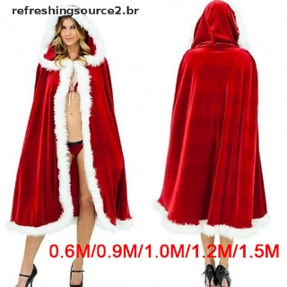 [ref2] Mujer navidad Santa Claus capa disfraz de capa roja invierno con capucha reloj de Halloween