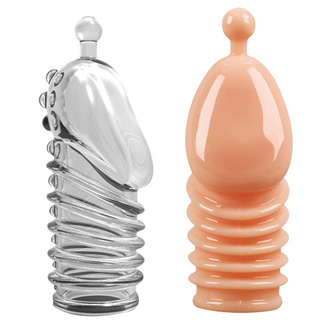 S Male Reusable Penis Sleeve Dildo Extender Enlargement Condoms Cock Delay Ring