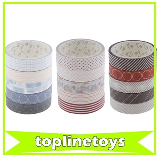 [toplinetoys] 5Pcs Washi Tape Grid Masking Pattern DIY Paper Adhesive Sticker Decoration