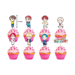 KPOP BTS Theme Party Decoration Korean Star Idol Kids Baby Girlfriend BTS Fans Birthday Party Banner Cake Topper Latex Balloon (4)