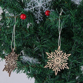 [8-19] colgante hueco láser de madera copo de nieve de navidad decoración del hogar colgante