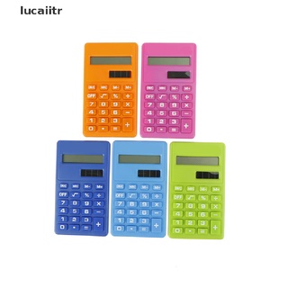 [lucaiitr] mini calculadora de 8 dígitos pantalla dual fuente de alimentación lindo caramelo calculadora solar.