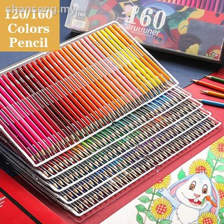 Brutfuner 120/160 colores profesionales lápices de Color al óleo Set artista pintura boceto lápiz de madera suministros de arte escolar