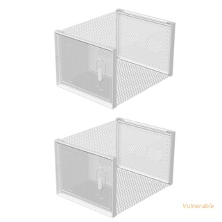 Vulnerable 2pcs Shoe Boxes Clear Plastic Stackable Shoe Box Storage Containers Thickened Organizer Case for Organizing Sneaker Boot Space Saving