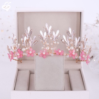 hecho a mano dulce rosa flor tiara coronas rama nupcial boda diadema diadema pelo tiaras decoración accesorios