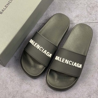 Balenciaga YY Balenciaga Logo Pool Slides Balenciaga slippers