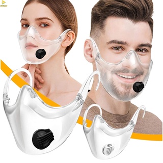 protector facial reutilizable con válvulas de respiración duradera protectora cubierta de la cara máscara de seguridad anti-niebla cubierta boca