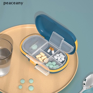 [paz] estuche portátil para pastillas de viaje, contenedor de almacenamiento de medicinas, 4 rejillas de plástico.