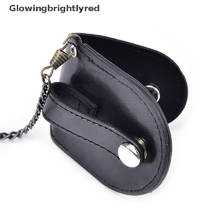 GBRMX 1pc PU leather pocket watch holder storage case coin purse pouch bag with chain HOT (4)