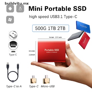 [buildvitu] Disco Duro Móvil De 4 Tb/2 1TBGB Tipo C USB3.1 Portátil SSD Unidad De Estado Sólido [MX]