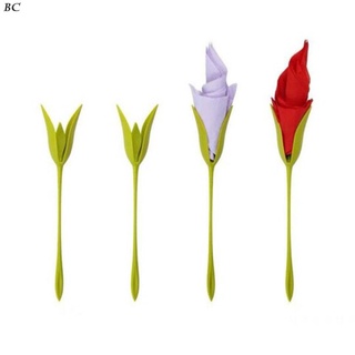 4/8/16 piezas de tulipán, reutilizable, plástico, flor, papel, toalla, organizador para mesas, fiesta, cena, 6 x 3 x 19,5 cm (5)