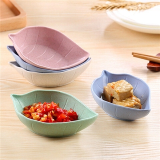 Plato de cocina plato de cerámica hoja condimento salsa de soja vinagre platos pequeños (1)