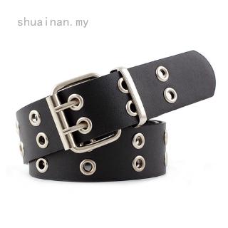 shuainan mujeres cinturón de cuero cuadrado Metal Pin hebilla cuadrada cinturones de la marca caliente moda Punk cuadrado para las mujeres cinturón