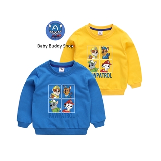Paw Patrol 10 colores bebé manga larga camiseta elástica de algodón de dibujos animados suéter de los niños Top 0-8 años