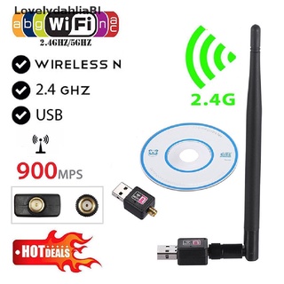 [lovelydahliabi] 900mbps inalámbrico usb wifi adaptador dongle red lan tarjeta 802.11b/g/n w/ antena recomendada
