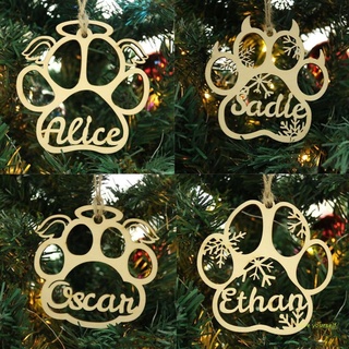 Ornamento De madera con colgante De Pata De Gato/Cachorro/árbol De navidad