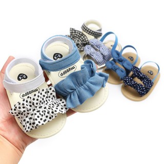 Sandalias De Bebé Niña Verano Zapatos De Lona Rayas De Algodón Arco Playa Recién @-Born Mocasines Para Niñas