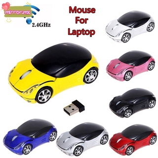 Espejo nuevo ratón portátil 2.4GHz inalámbrico ratón iluminación LED juegos innovador óptico periféricos de ordenador receptor USB forma de coche 3D/Multicolor