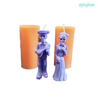 Cc moldes de jabón 3D hechos a mano de jabón artesanal de cocina herramientas de hornear Halloween esqueleto pareja