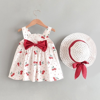 【Tiempo limitado descuento】Vestido para bebé niña sin Mangas Floral Conjunto De verano Vestido De bebé sombrero Vestido De Princesa Vestido De bebé qJt2