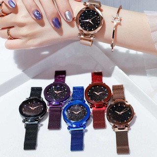 Women Starry Sky Luxury Watch Magnet buckle stainless steel watch (2)