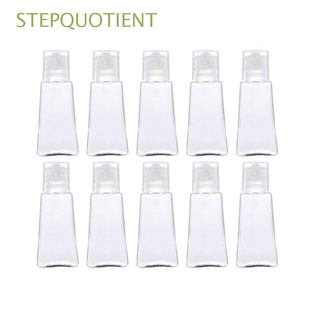 stepquotient 10 botellas desinfectantes de manos transparentes recargables botellas trapezoidal viaje flip tapa botella spray botella de plástico 30ml botella de gel vacía