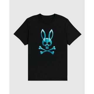 Personalizado Psycho Bunny Impreso Gráfico Azul Hombres Camiseta Caliente Verano Camisa