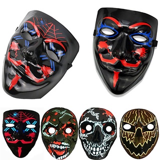 Máscara luminosa de halloween, máscara de luz fría, máscara luminosa tridimensional 3D, máscara luminosa, máscara LED 3D (6)