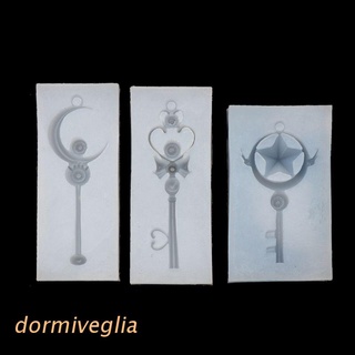 DORMI 3Pcs Magic Wand Silicone Mold Key Star Moon Heart Shape Stick Mould Jewelry DIY