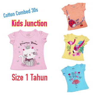 Camiseta para niñas 1 año y bebé niñas ropa 6 12 meses algodón peinado 30s niños Junction