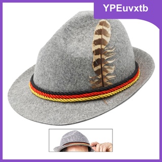 1920s clásico sombrero fedora con pluma extraíble oktoberfest estilo de fantasía disfraz trilby unisex invierno derby sombrero