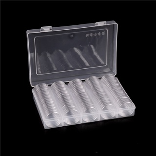 GBW 100pcs Clear Coin Capsules Coin Case Holders 27mm Round Storage Boxes HOT