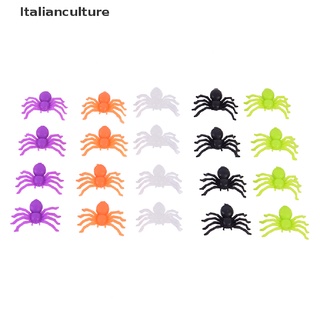 Italianculture 200 Pzs/Juego De Arañas Miniatura De Plástico De Halloween De Varios Colores Para Decorar Juguetes Pequeños MY