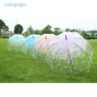 COLO Romántico Transparente Flores Transparentes Burbuja Domo Paraguas Medio Automático Para El Viento Fuerte Lluvia (1)