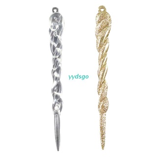YGO 12pcs 13cm Simulation Ice Xmas Tree Hanging Ornament Fake Icicle Prop For Winter Frozen Party Christmas Tree Hanging Decoration