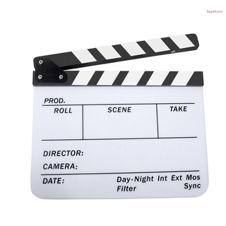 Fayshow acrílico Clapboard Dry borrador Director película película Clapper Board pizarra 9.6 * 11.7" con palos blancos/negros