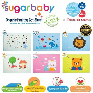 Sugar Baby Perlak - sábana de goma saludable orgánica (90 x 60 cm, disponible en Color y caracteres)