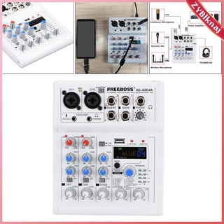 Mixing Console 4-Channel Mixing Console Mixer Built-in 88 Effect Portable, Artistic, Small and Exquisite