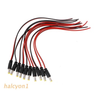 halcy 10pcs 12v 5.5*2.1mm macho dc enchufe de alimentación conector conector cable cable para cctv