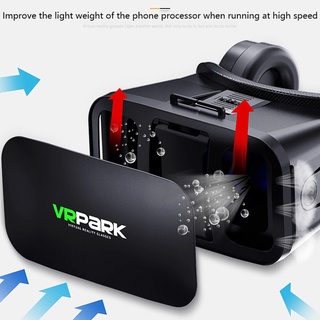 vrpark j20 gafas de realidad virtual 3d gafas de realidad virtual para 4.7- 6.7 teléfono inteligente iphone android juegos estéreo con auriculares controladores (6)